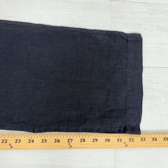 Vince 100% Linen Mens Pants 36 x 33 Straight Leg Navy Blue Drawstring Beach - Picture 11 of 13